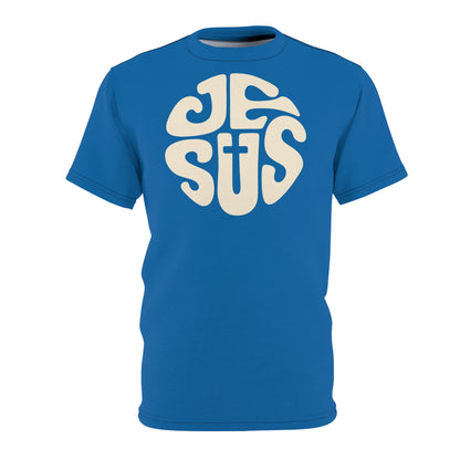 "Retro Jesus", Unisex T-shirt (Deep Reef Blue)