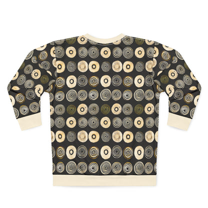 "Punk Polka", Wearable Pattern Art Unisex Sweatshirt (Iced Almond Cuffs)