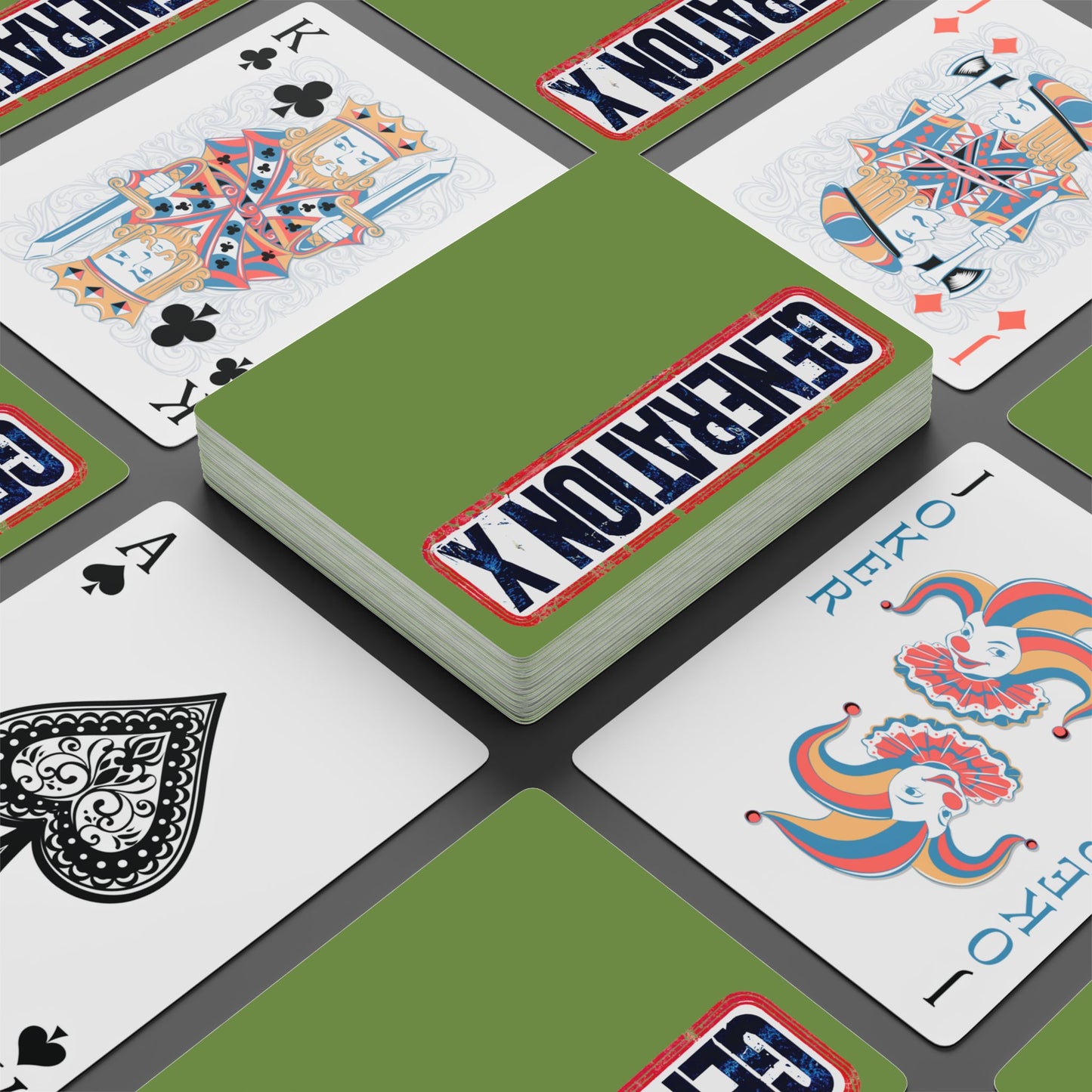 "Generation X", Retro Playing Cards (70's Light Green)