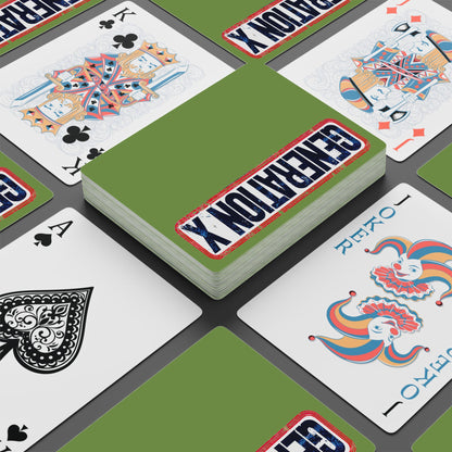 "Generation X", Retro Playing Cards (70's Light Green)