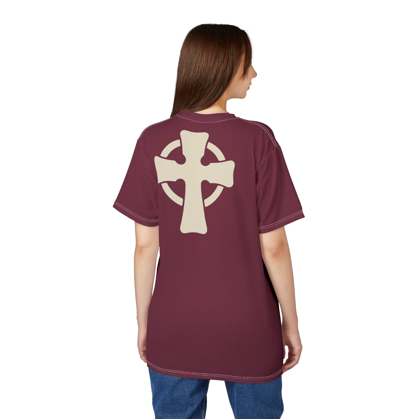 "Retro Jesus", Unisex T-shirt (Faded Scarlet)