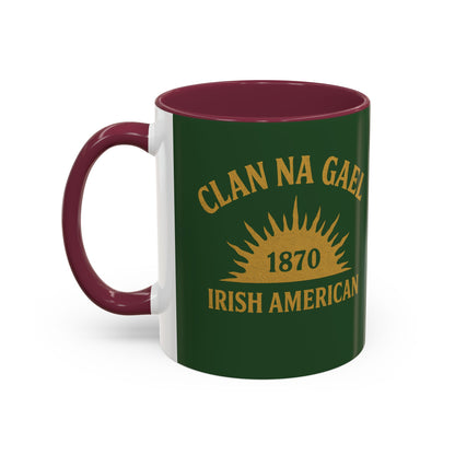"Clan na Gael - Irish American", Colorful Mugs (11oz, 15oz) (Brithemain Green)