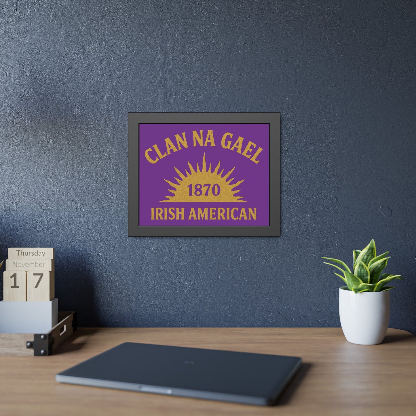 "Clan na Gael - Irish American", Framed Paper Poster (Vesper Violet)