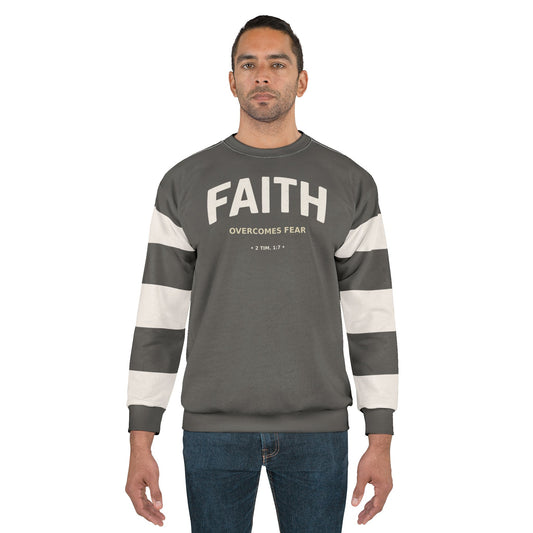 "Faith Overcomes Fear", Unisex Sweatshirt (Panzer Grey)