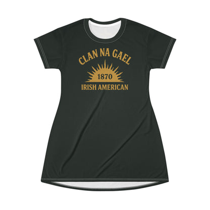 "Clan na Gael - Irish American", T-Shirt Dress (Túath Green)