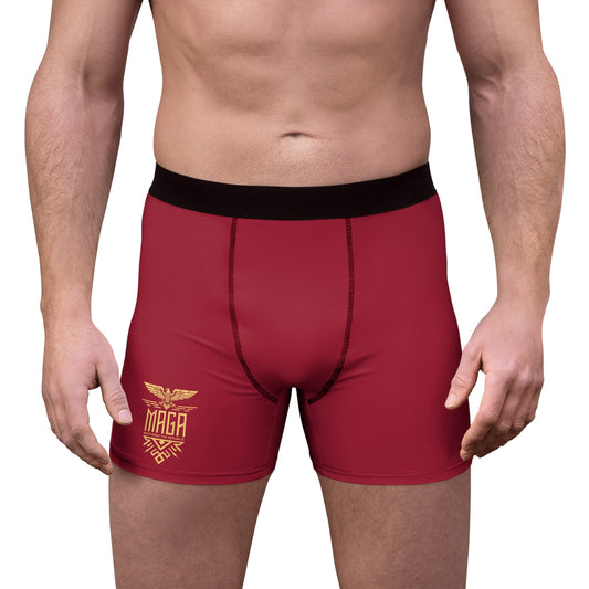 "MAGA Restoring the Republic" #02, Men's Boxer Briefs (Harvard Red)