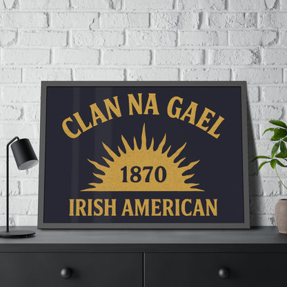 "Clan na Gael - Irish American", Framed Paper Poster (Black Rock Blue)