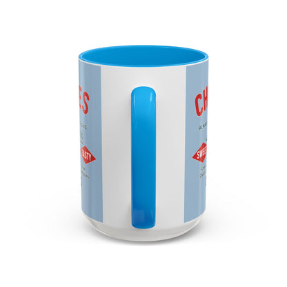 "Delicious Cherries", Colorful Mugs (11oz, 15oz) (Retro Sky)