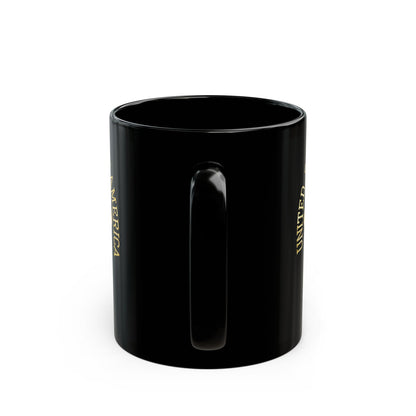 "USA Gold Cross", Black Mug (11oz & 15oz)