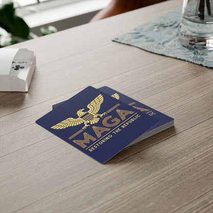 "MAGA - Restoring the Republic", Political Playing Cards (Norway Blue)