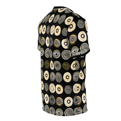 "Punk Polka", Wearable Pattern Art Unisex Tee (Plain Black Collar)