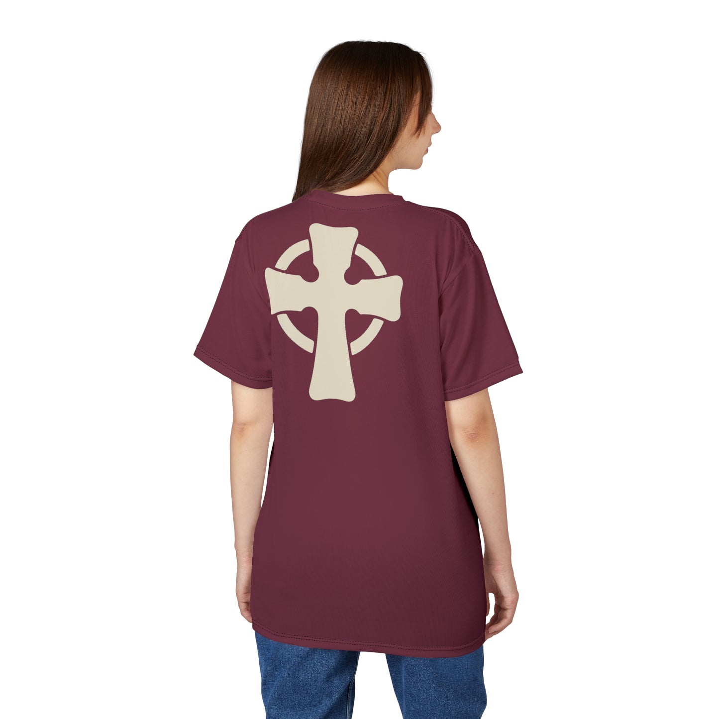 "Retro Jesus", Unisex T-shirt (Faded Scarlet)