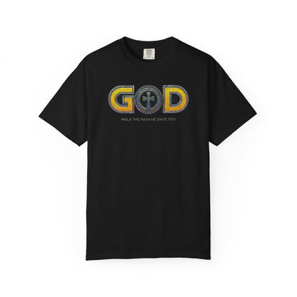 "God - Walk the path He gave You", Unisex T-shirt (Black)