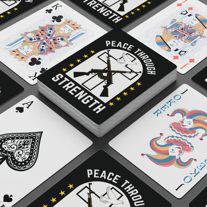 "Peace Through Strength" #01, Political Playing Cards (70's Black)