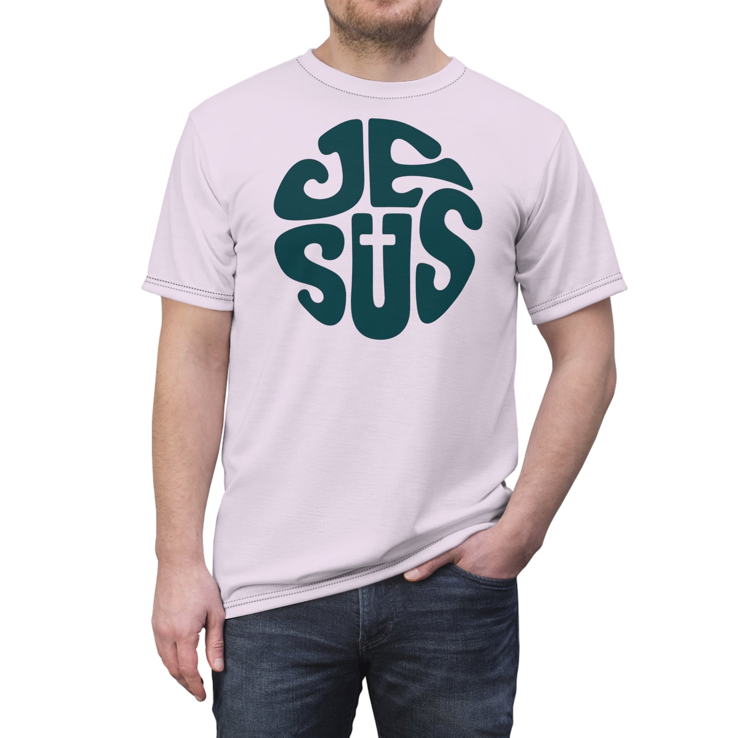 "Retro Jesus", Unisex T-shirt (Perfume Haze)