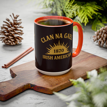 "Clan na Gael - Irish American", Colorful Mugs (11oz, 15oz) (Seal Brown)