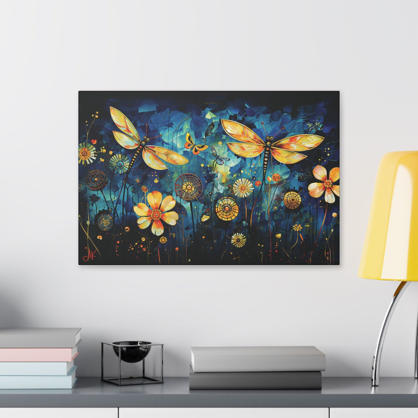 "Lucky Day Dragonflies", Stretched Classic Canvas Fine Art Print