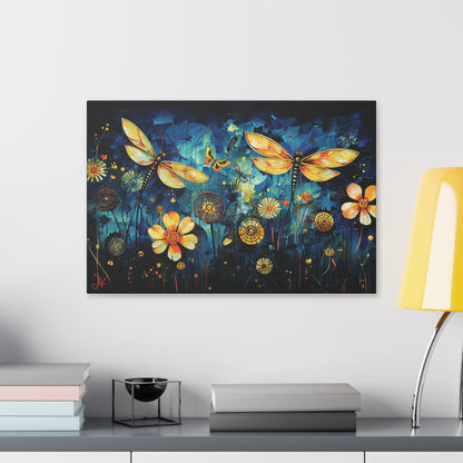 "Lucky Day Dragonflies", Stretched Classic Canvas Fine Art Print