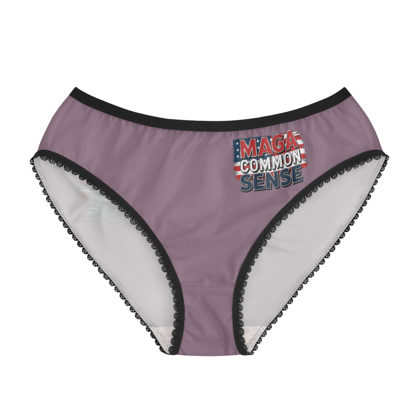 "MAGA Common Sense" #01, Women's Briefs (Mountbatten Pink)