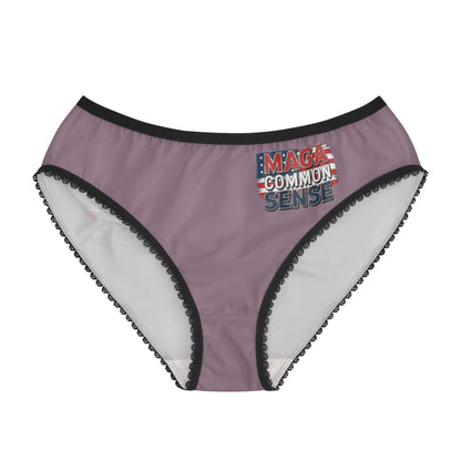 "MAGA Common Sense" #01, Women's Briefs (Mountbatten Pink)