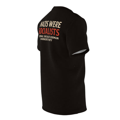 "Nazis were Socialists", Unisex T-shirt (Soot Black)