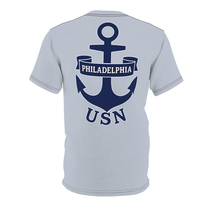 "USN Anchor", Unisex T-shirt (Bulkhead Grey)