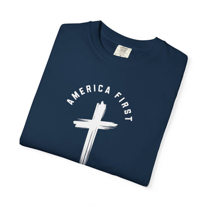 "America First Christian" #05, Unisex T-shirt (Dark Colors)