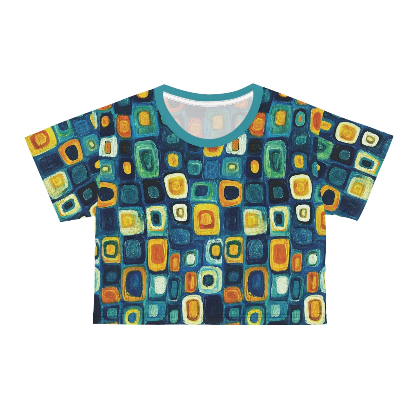 "Soul Mosaic", Crop Tee (Columba Blue Collar)