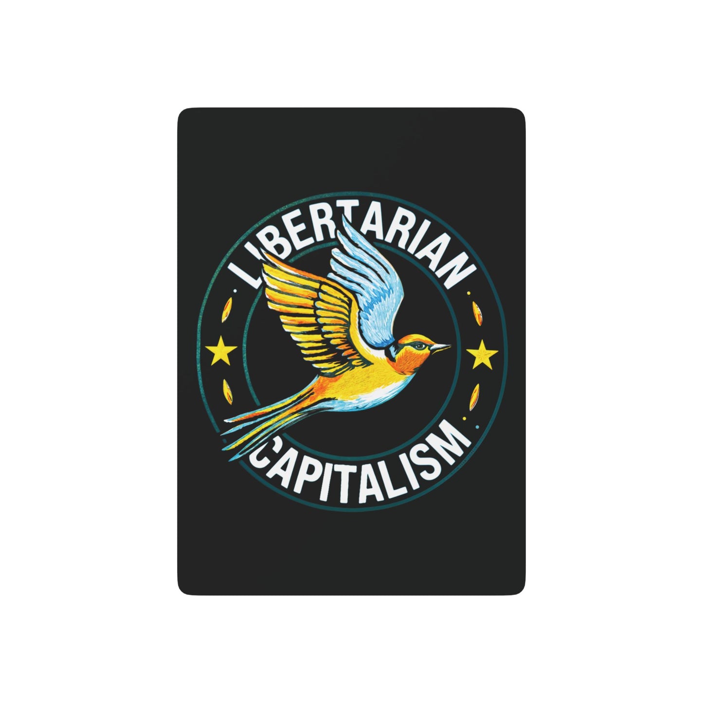 "Libertarian-Capitalism",  Political Playing Cards (70's Black)