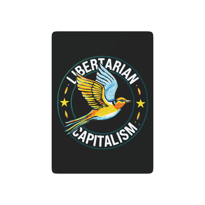 "Libertarian-Capitalism",  Political Playing Cards (70's Black)
