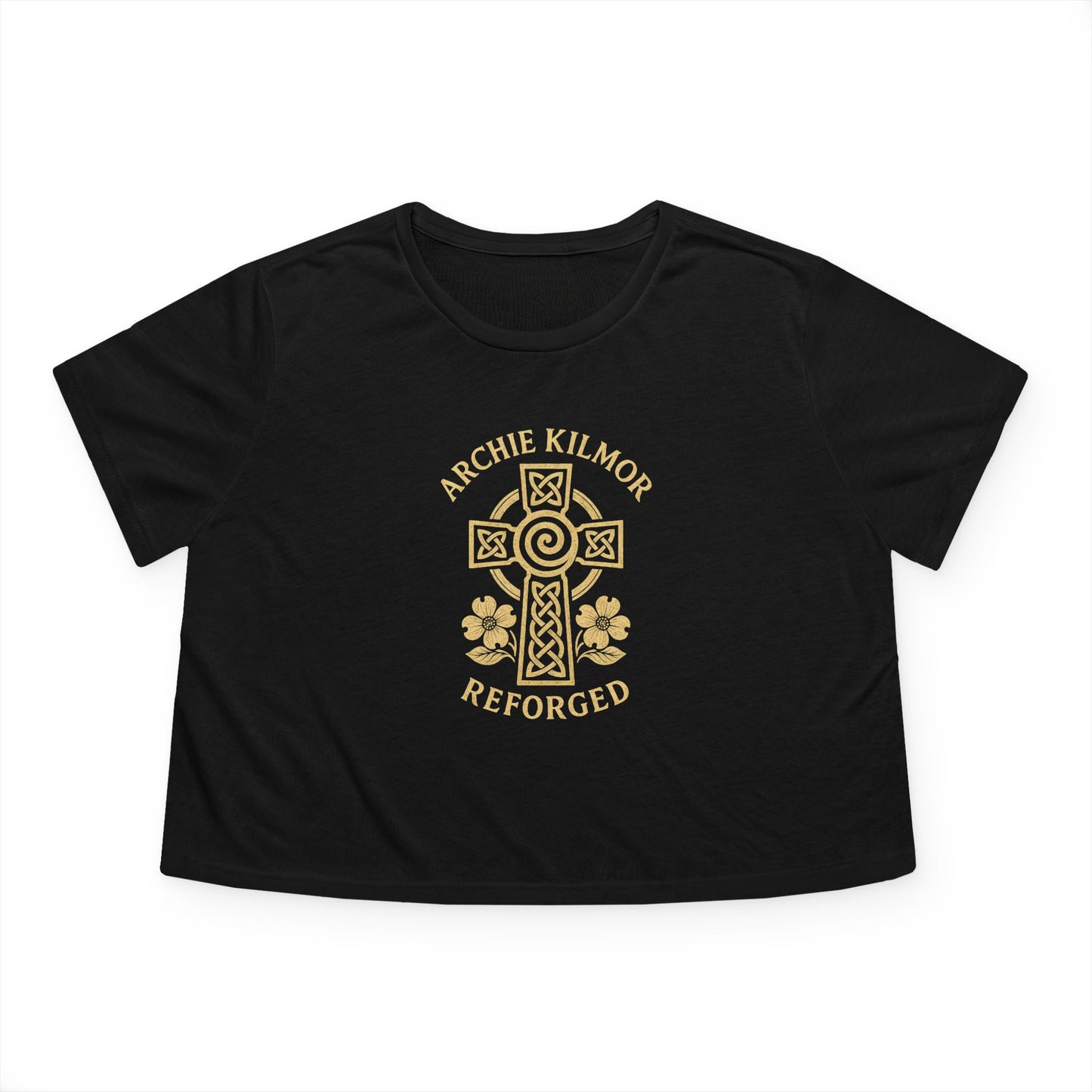 "Archie Kilmor Cross - Reforged" #01, Women's Flowy Cropped Tee