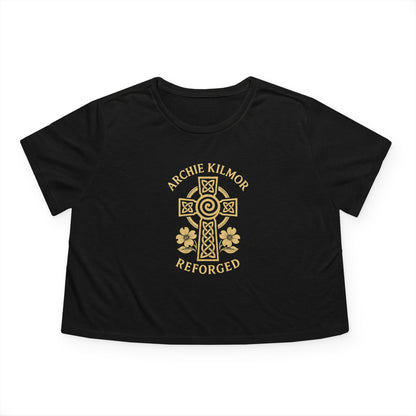 "Archie Kilmor Cross - Reforged" #01, Women's Flowy Cropped Tee