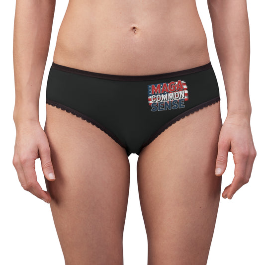 "MAGA Common Sense" #01, Women's Briefs (Void Black)
