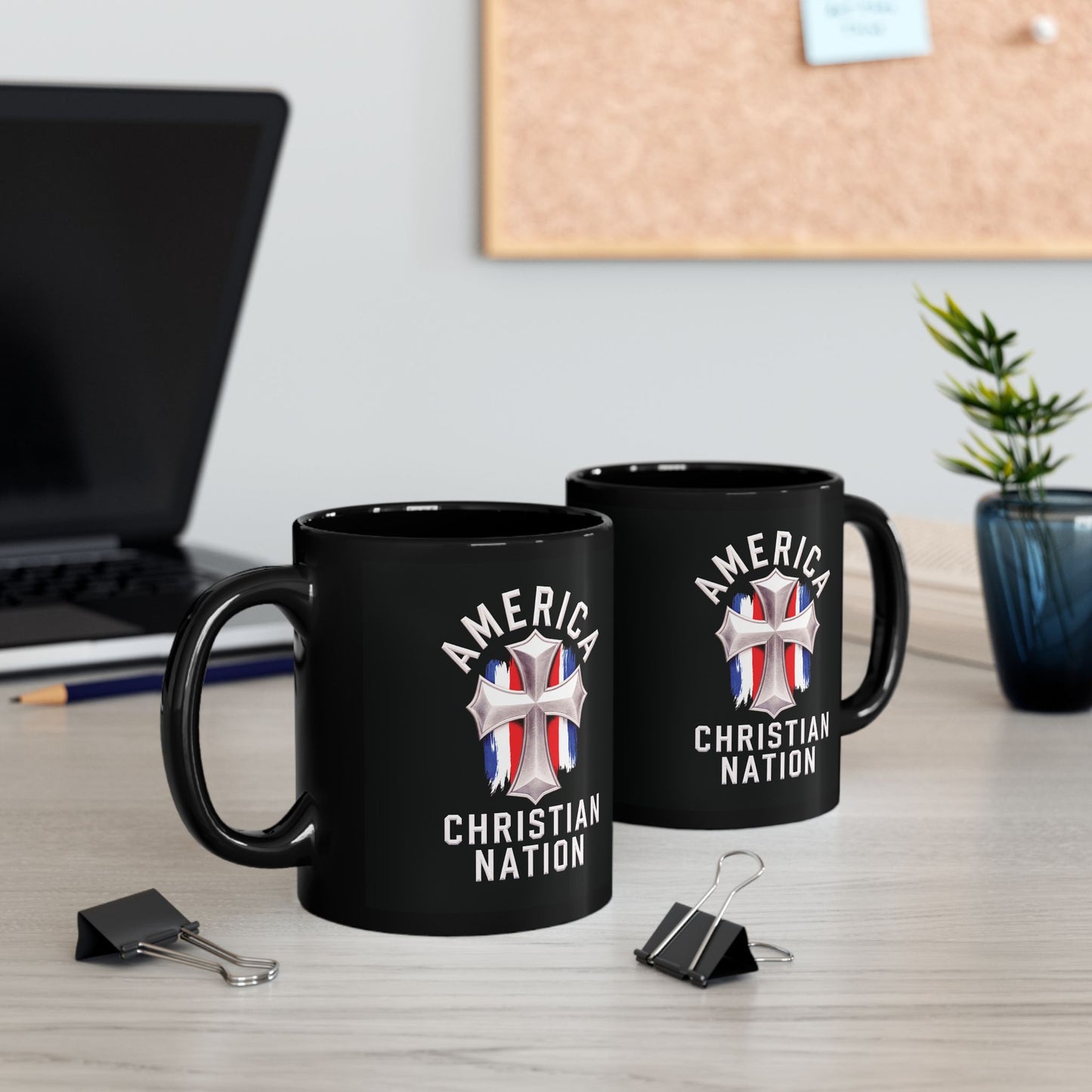 "America - Christian Nation" #01, Black Mug (11oz & 15oz)