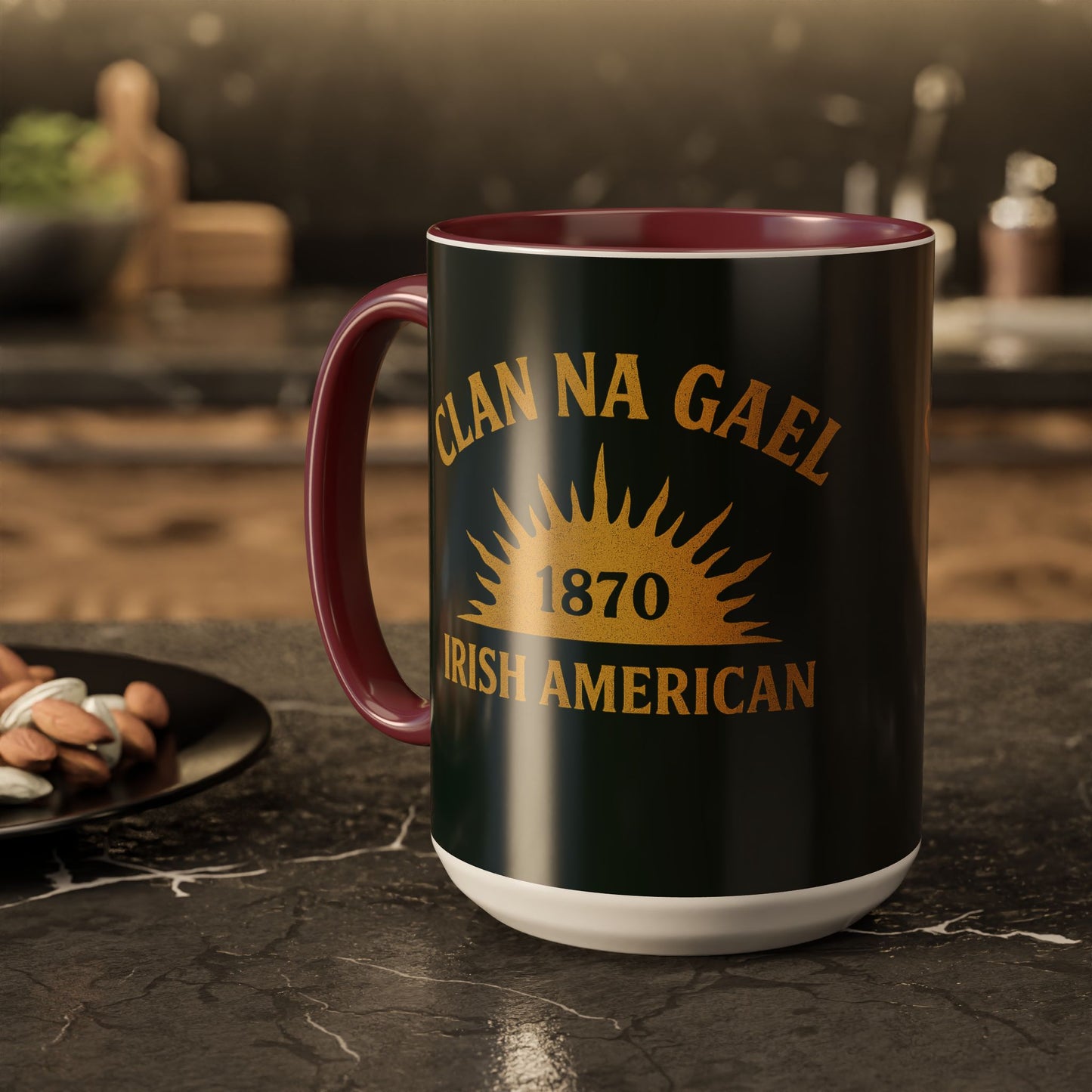 "Clan na Gael - Irish American", Colorful Mugs (11oz, 15oz) (Túath Green)
