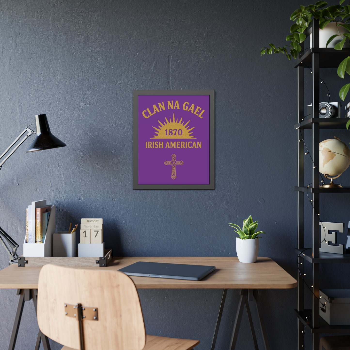 "Clan na Gael - Irish American", Framed Paper Poster (Vesper Violet)