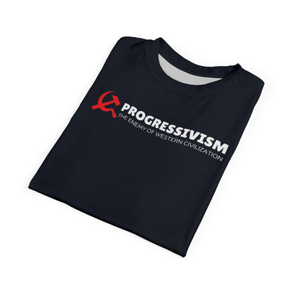 "Progressivism - Enemy of Western Civilization", Unisex Tee (Blackstone Blue)
