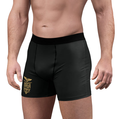 "MAGA Restoring the Republic" #02, Men's Boxer Briefs (Noir Black)