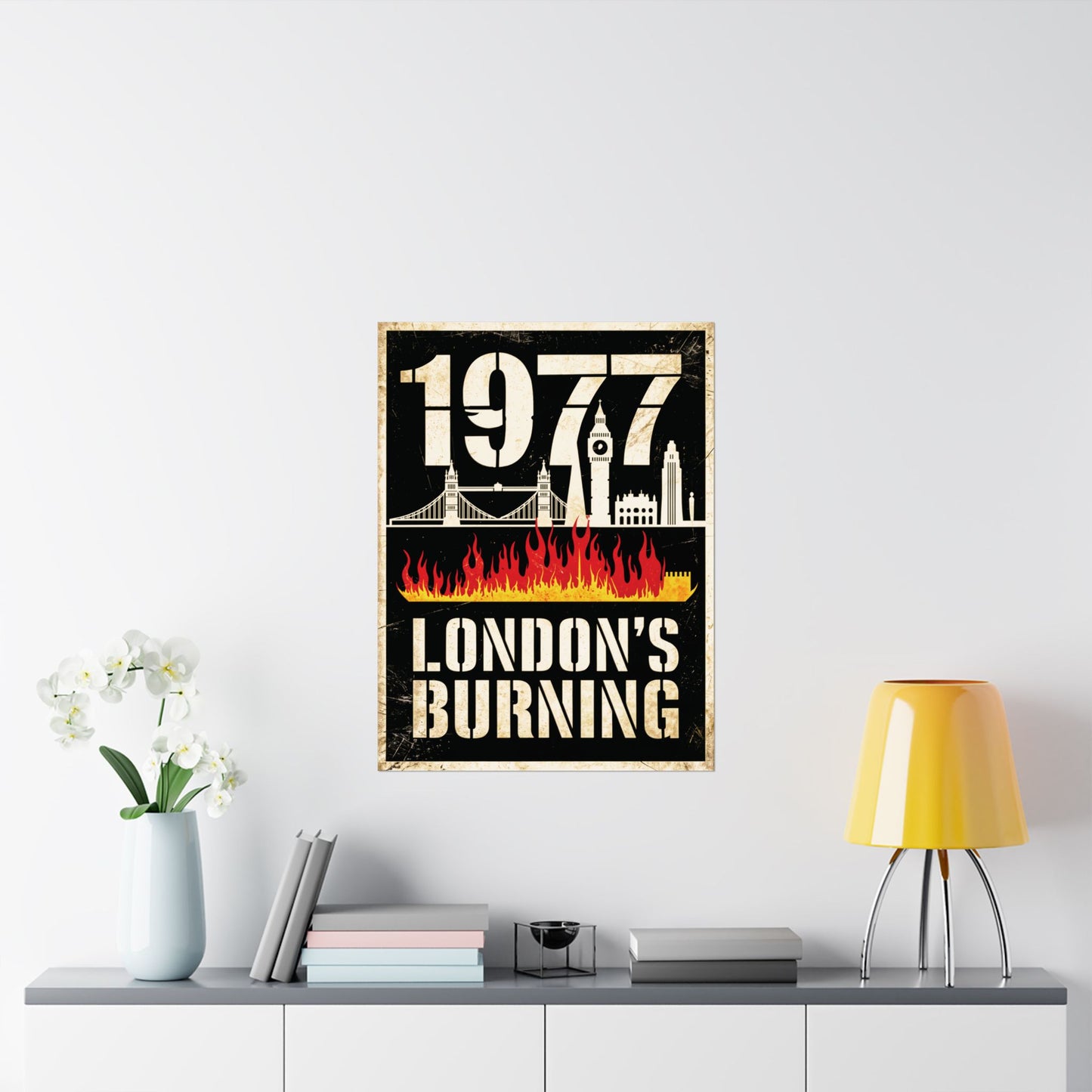 "1977 London's Burning", Matte Vertical Poster