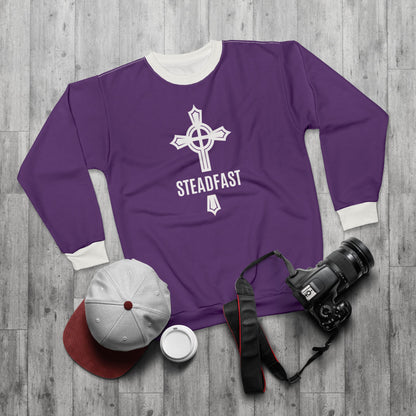 "Steadfast Cross", Unisex Sweatshirt (Daintree Dusk Purple)