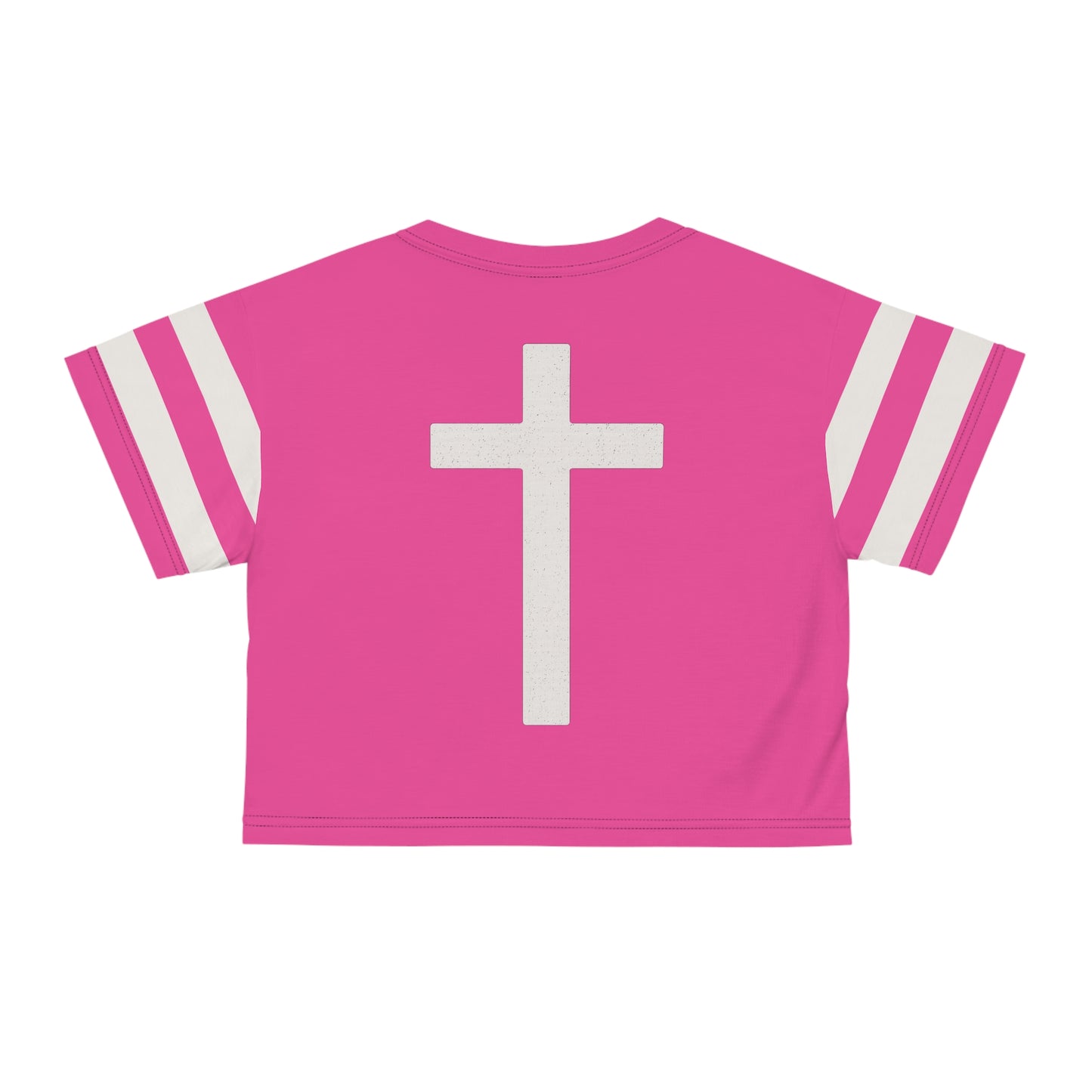 "Faith Overcomes Fear", Crop Tee (Hot Pink)