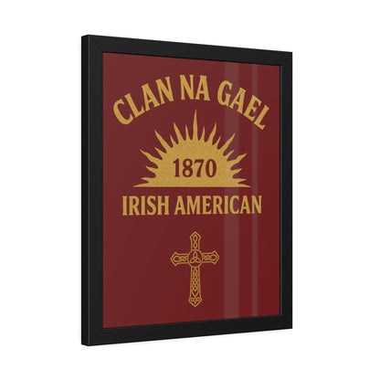 "Clan na Gael - Irish American", Framed Paper Poster (Palladius Red)