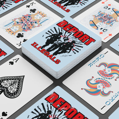 "Deport Illegals", Cultural Playing Cards (Pale Blue)