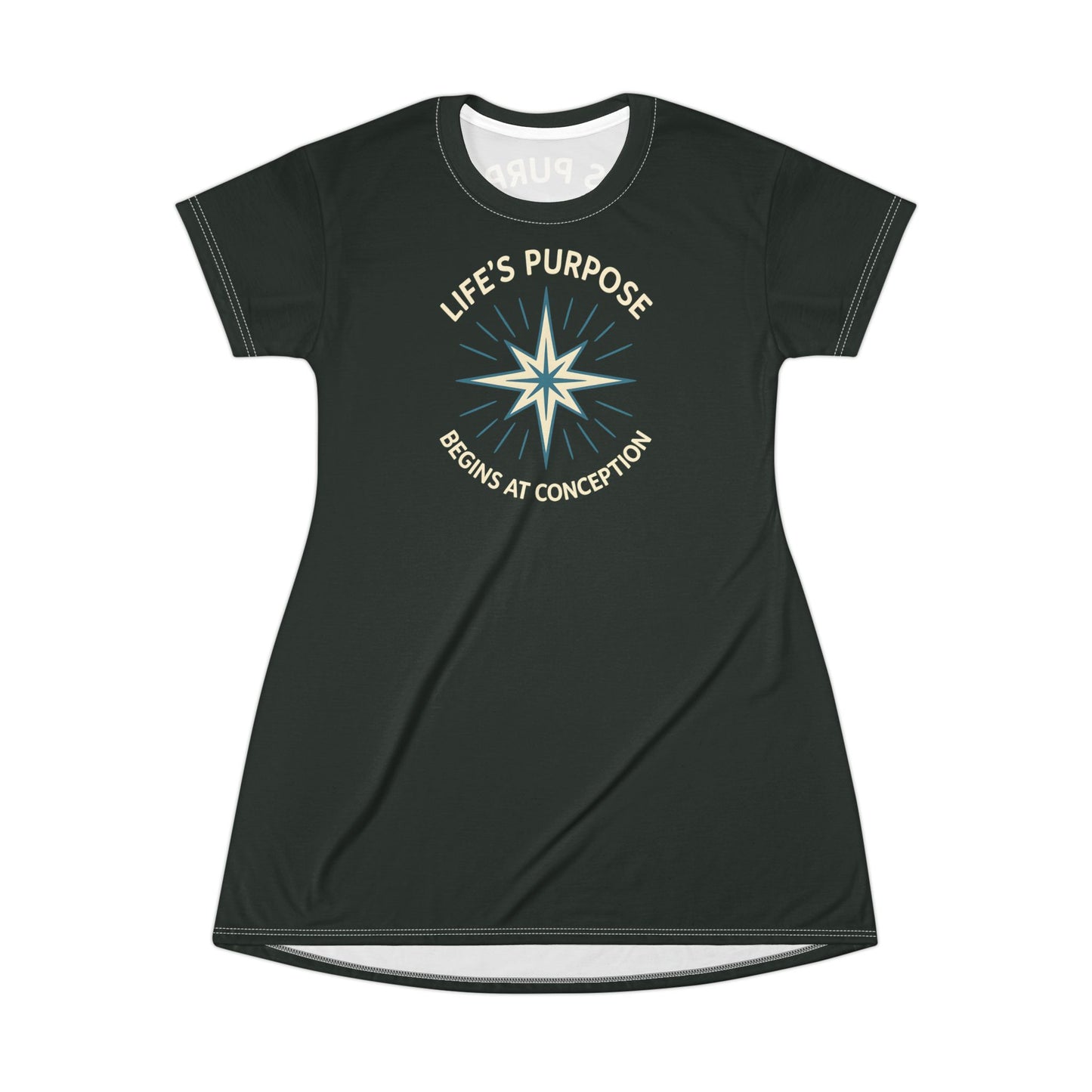 "Life's Purpose Begins at Conception #01", T-Shirt Dress (Jedi Night) 071C10