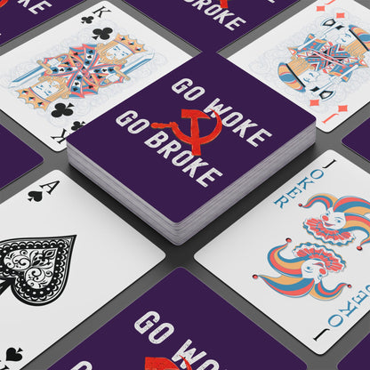 "Go Woke Go Broke (Communist)", Cultural Playing Cards (Quandong Plum)