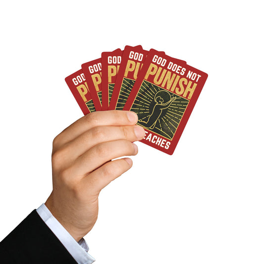 "God Does Not Punish - God Teaches" #03, Christian Playing Cards (Carnelian Red)