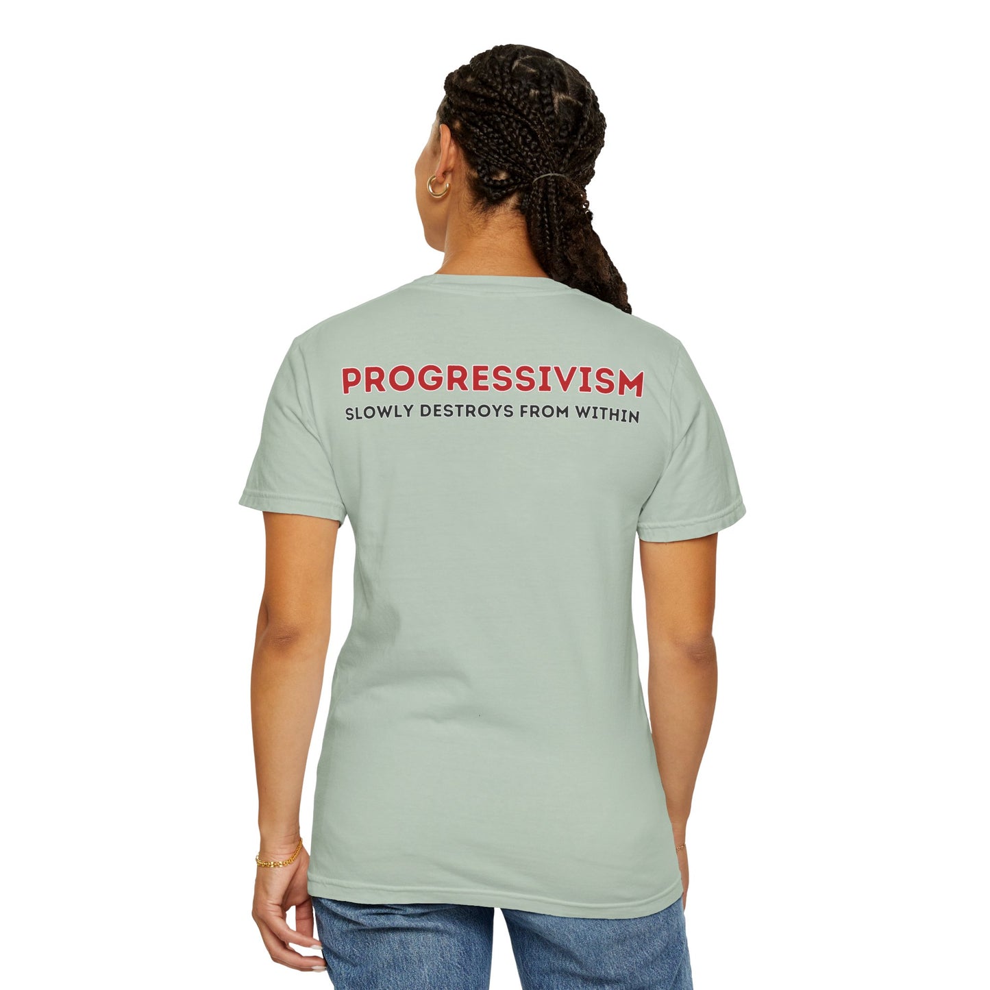 "Progressivism Slowly Destroys From Within", Unisex T-shirt (Light Colors)