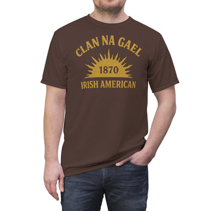 "Clan na Gael - Irish American", Unisex T-shirt (Wild Boar Brown)