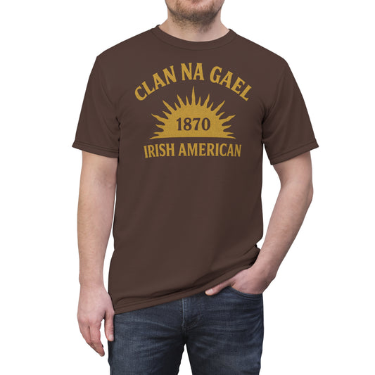 "Clan na Gael - Irish American", Unisex T-shirt (Wild Boar Brown)