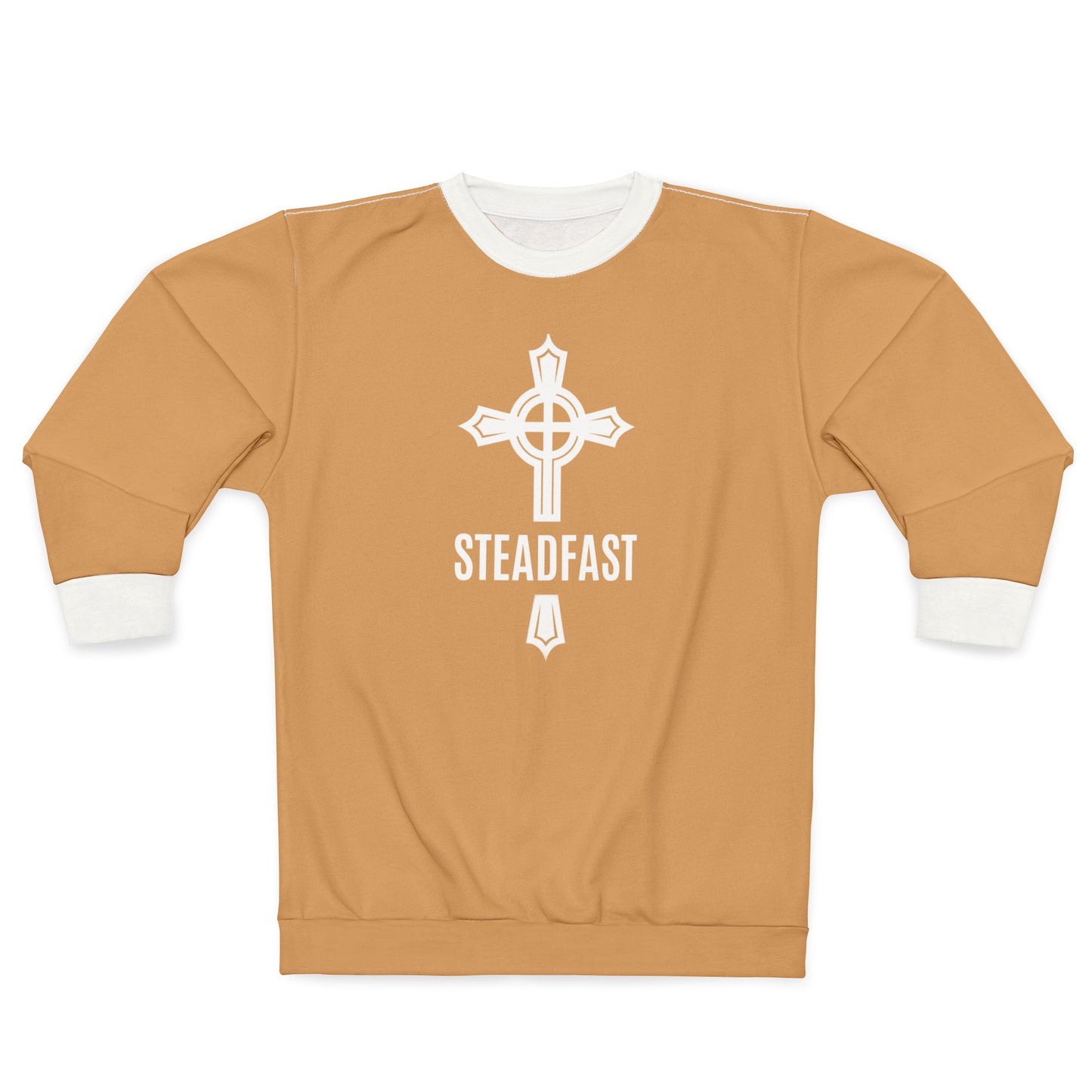 "Steadfast Cross", Unisex Sweatshirt (Camel Brown)